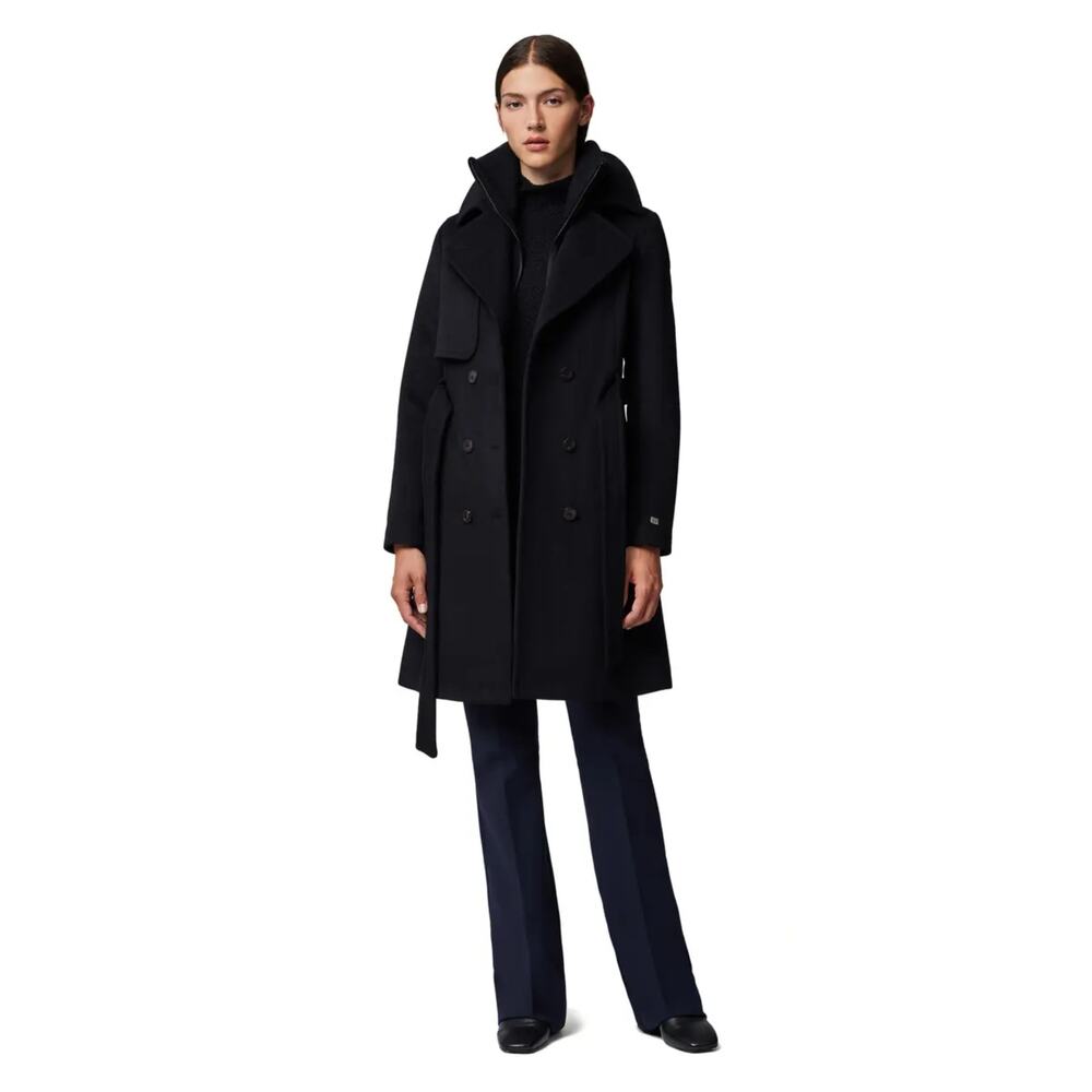 Soia & Kyo Fabianne Belted Wool Blend Coat Size Medium